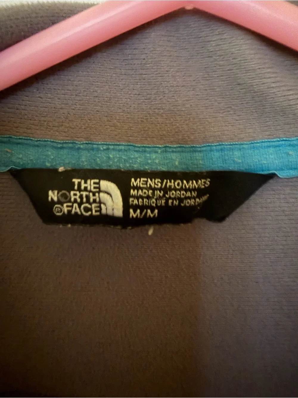 The North Face Men's Gray Softshell Jacket with Blue Trim